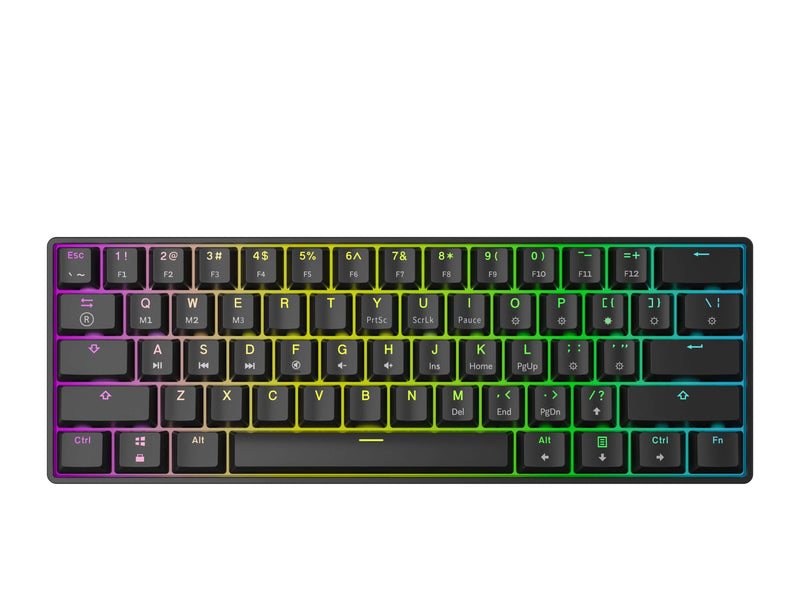 Teclado Mecânico Com Fio, Skyloong GK61, 60%, Switch Gateron Óptico, RGB - Honor Tech