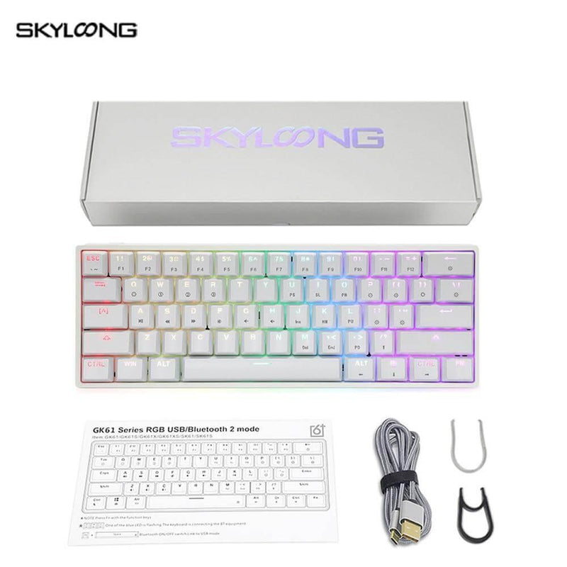 Teclado Mecânico Com Fio, Skyloong GK61, 60%, Switch Gateron Óptico, RGB - Honor Tech