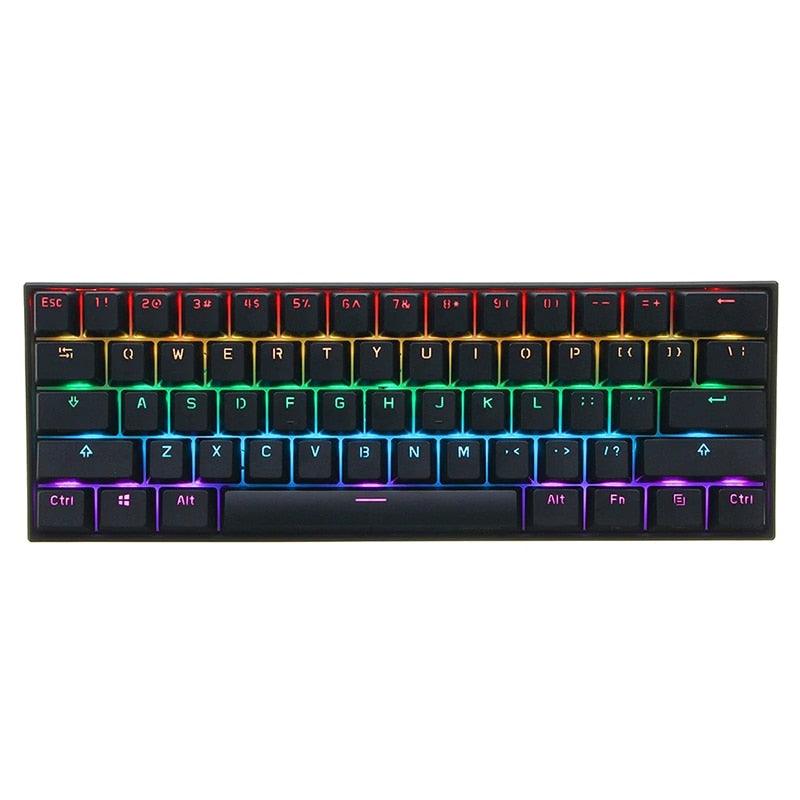 Teclado Mecânico Com/Sem Fio, Anne Pro 2, 60%, RGB - Honor Tech